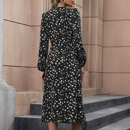 Damen Wickelkleid Floralmuster A-Linie Elegantes Design