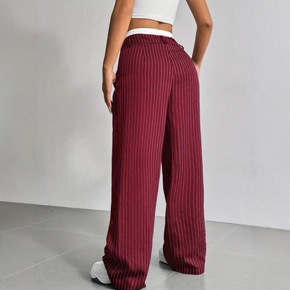 Damen Hochwasserhose Klassisch Schräge Taschen Norvielle