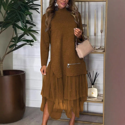 Damen Hoodie-Kleid mit Tüll Norvielle