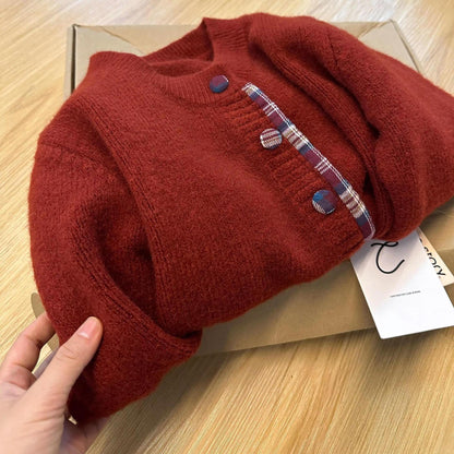 Damen Strickjacke Karomuster Weich Norvielle