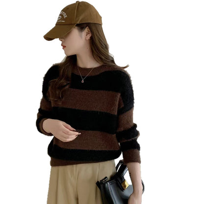 Damen Kuschelpullover Gestreift Norvielle