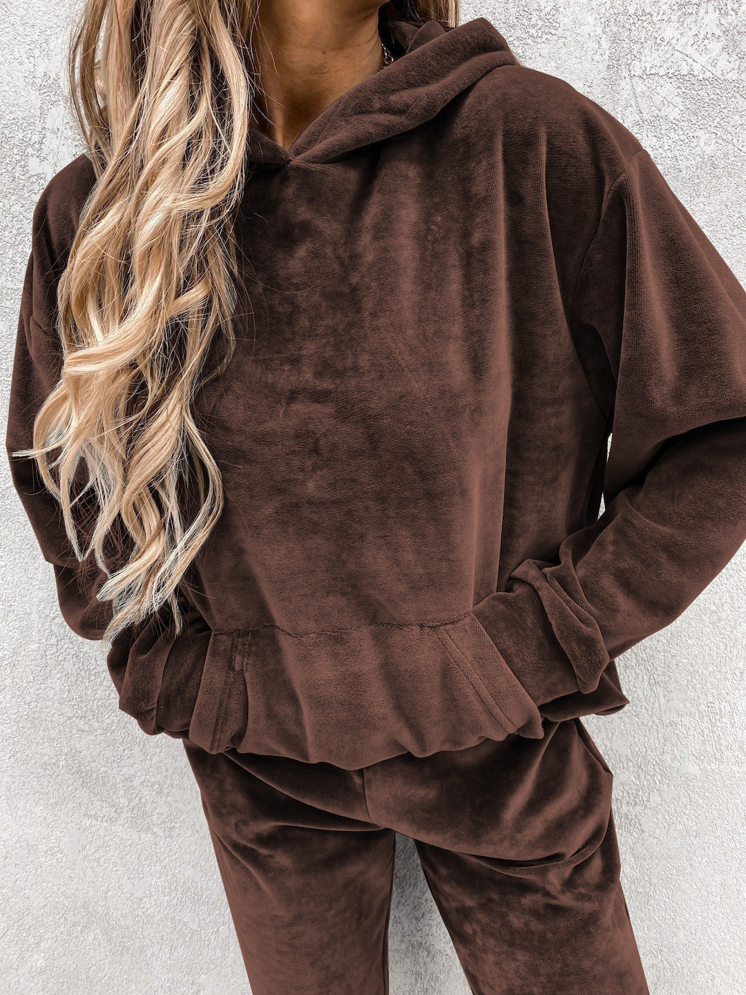 Damen Fleece-Jogginganzug Hochkragen Elastisch Norvielle