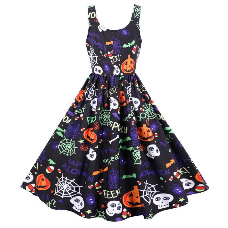 Damen Halloween-Kleid A-Linie