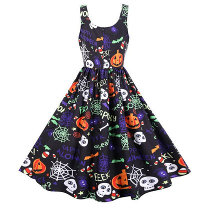 Damen Halloween-Kleid A-Linie