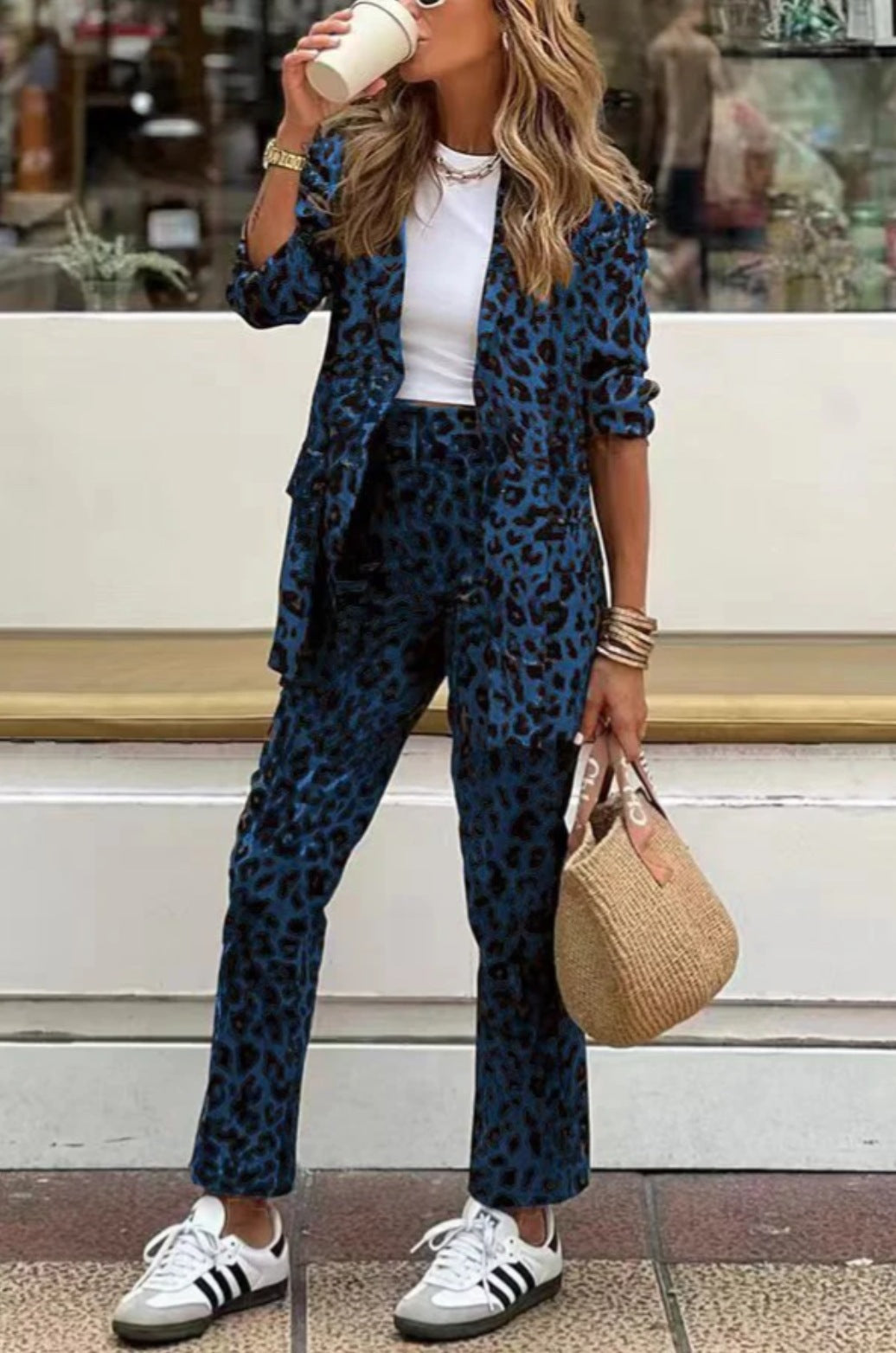 Damen Blazeranzug Animal-Print Modern Norvielle