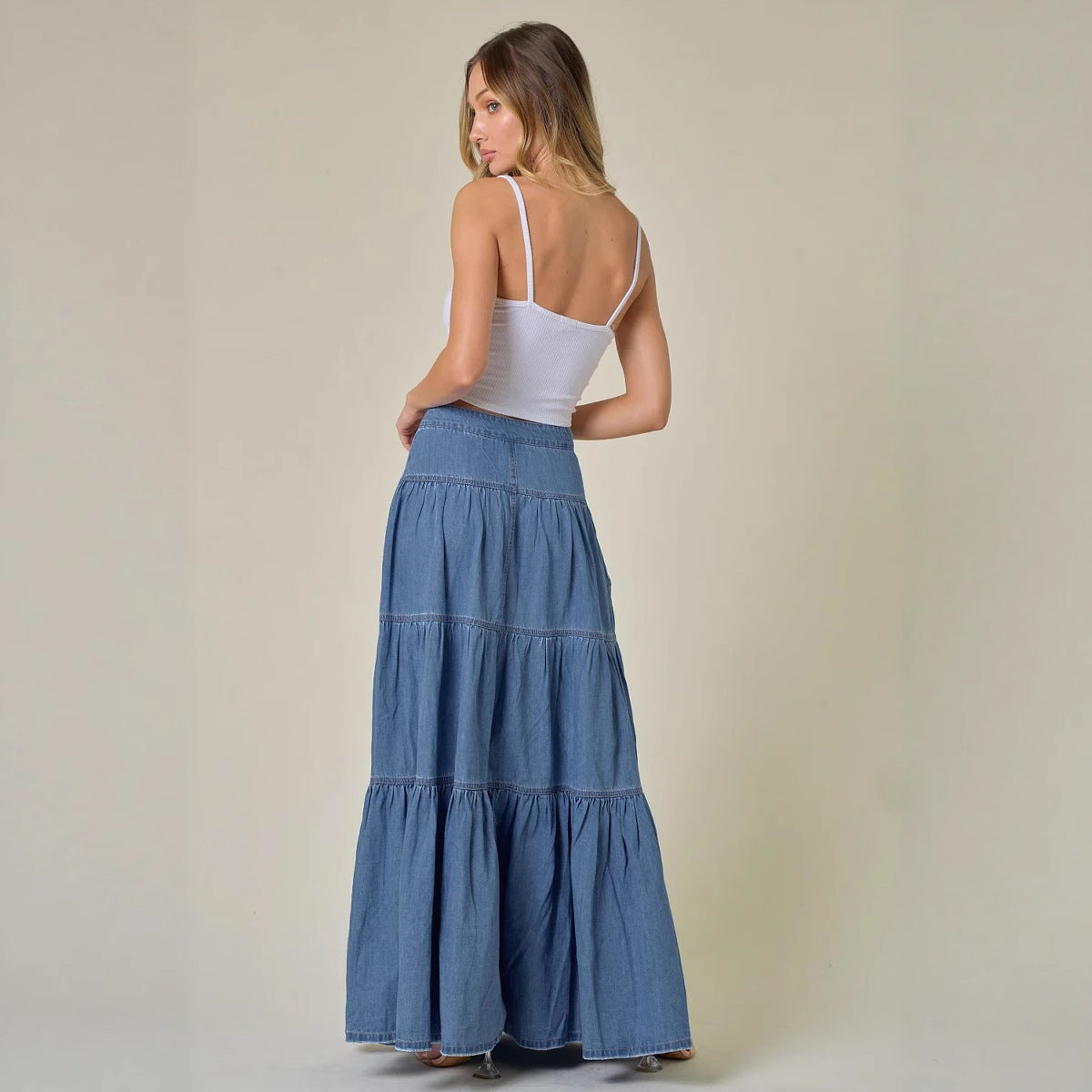 Damen Maxikleid Lässiger Stil Voluminöse Rüschen Norvielle