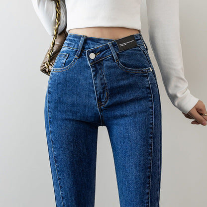 Damen Highwaist Flared Jeans mit Schlitzen