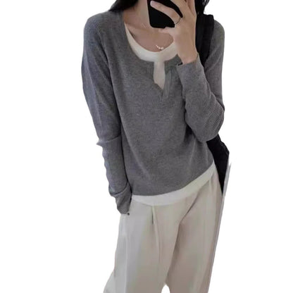 Damen Feinstrickpullover V-Ausschnitt Raglanärmel Norvielle