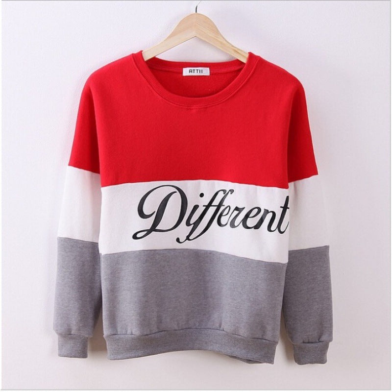 Damen Sweatshirt Sportlich Blockstreifen Lässig Grau