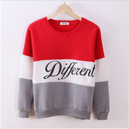 Damen Sweatshirt Sportlich Blockstreifen Lässig Grau