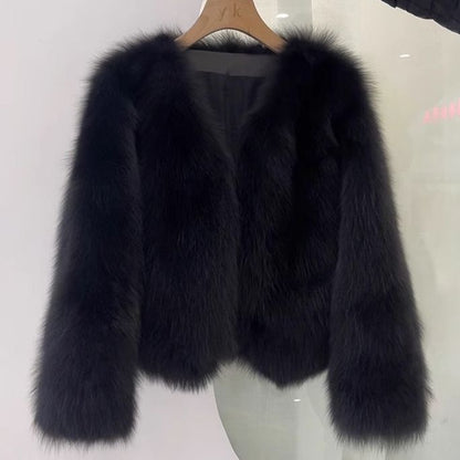 Damen Kunstfelljacke Elegantes Design