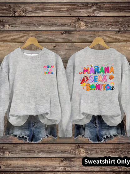 Damen Sweatshirt Verspielter Aufdruck Lässiger Schnitt Norvielle