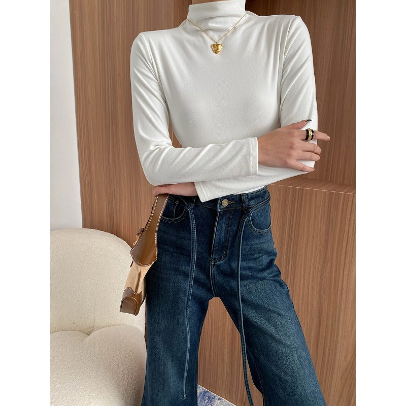 Damen Rollkragenpullover Feine Rippstruktur Norvielle