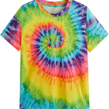 Damen Tie-Dye T-Shirt Baumwolle Bunt
