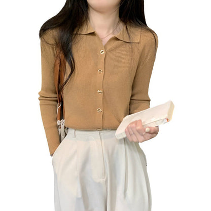 Damen Strickpullover mit Knöpfen und Rippmuster Fein Norvielle
