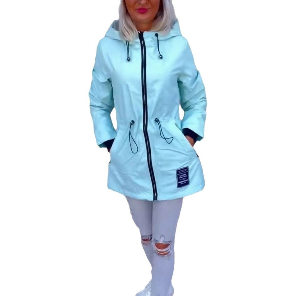 Damen Regenjacke Justierbarer Kordelzug Norvielle