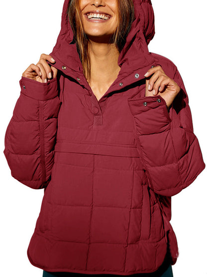 Damen Steppjacke Übergröße mit Kapuze Norvielle