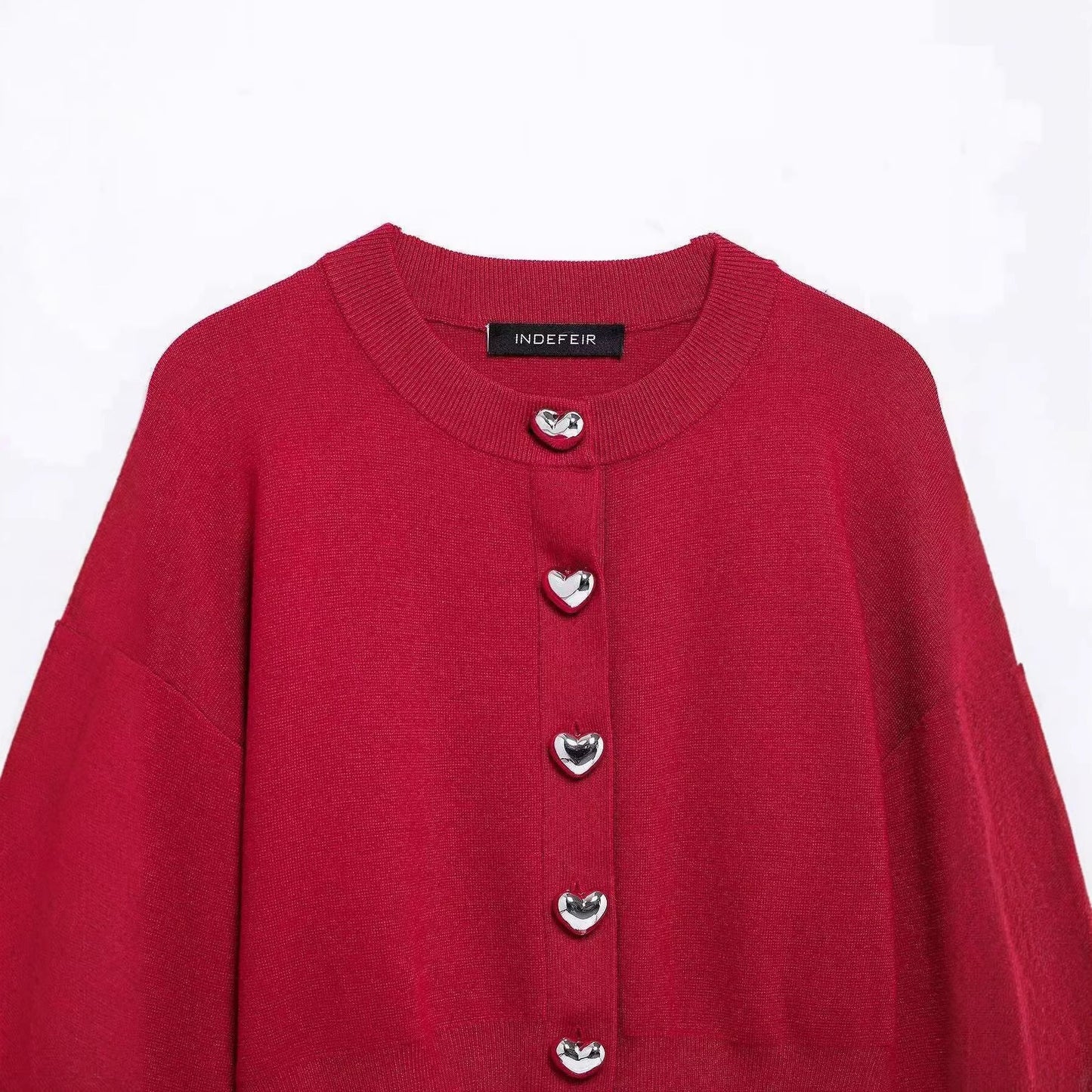 Damen Strickjacke Herzknöpfe Norvielle