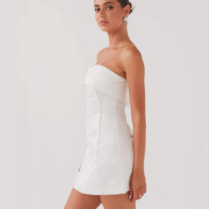 Damen Cocktailkleid Schulterfrei Elegant Tailliert Norvielle