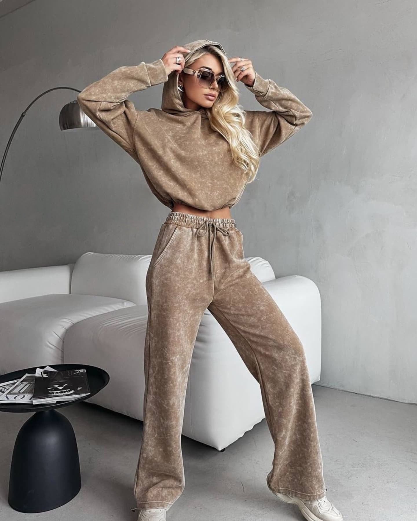 Damen Hoodie-Set Weite Hosen Elastischer Bund Norvielle
