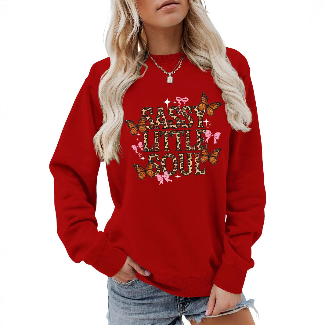 Damen Sweatshirt Schmetterlingsdesign Baumwolle Norvielle - Norvielle