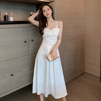 Damen Maxikleid Klassischer Schnitt Schmale Träger Norvielle