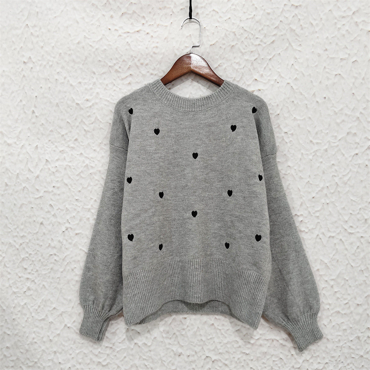 Damen Pullover Herzmotiv Lässig Norvielle
