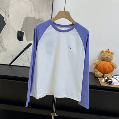 Damen Langarm T-Shirt Baumwolle Weiß