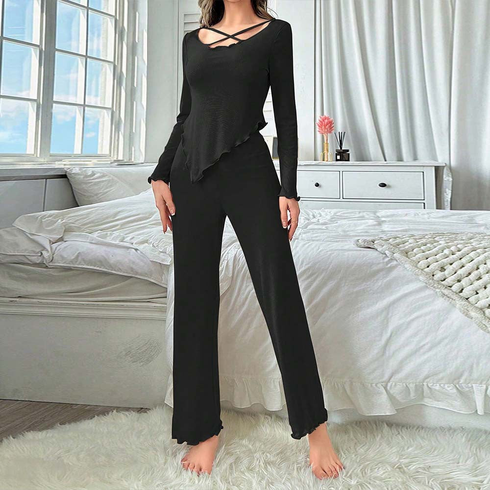 Damen Loungewear Set Raffiniertes Cut-Out Hochgezogene Säume Norvielle
