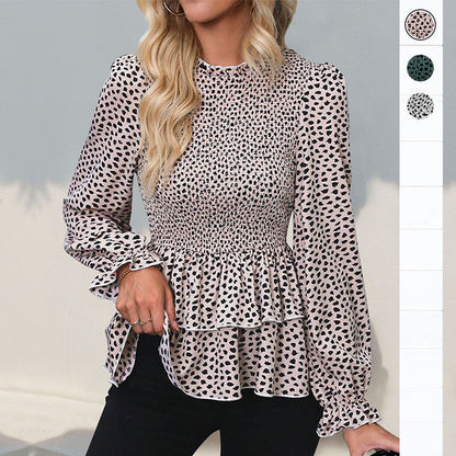 Damen Bluse Rüschendetails Smock Optik Norvielle - Norvielle