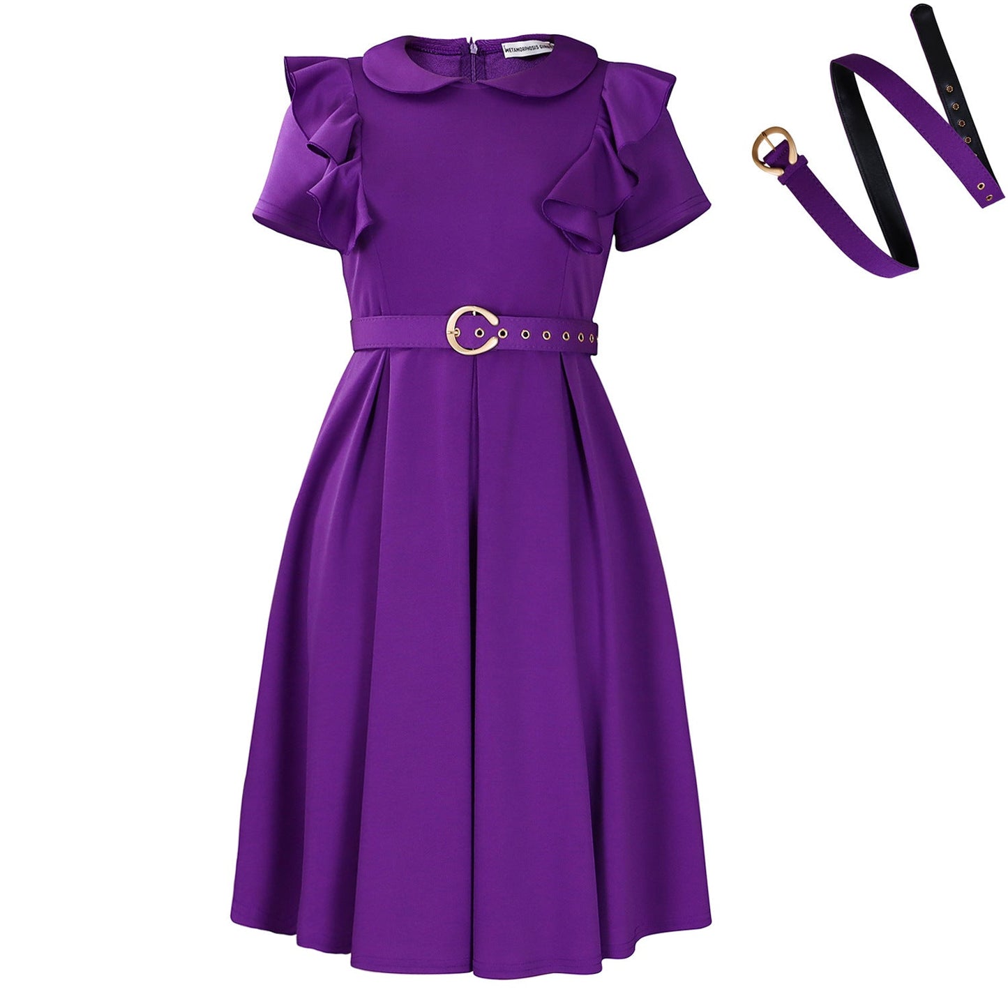 Damen Kleid Rüschendetails Taillierte Taille Norvielle