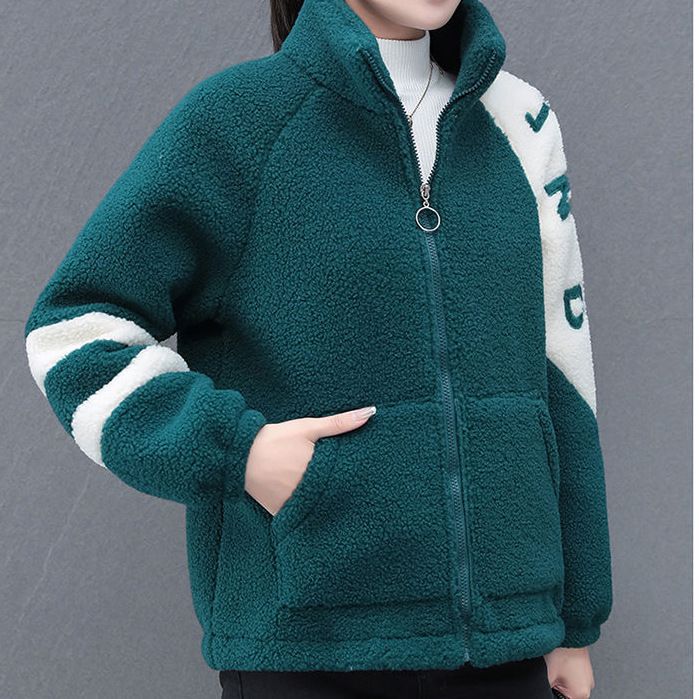 Damen Fleecejacke Hochkragen Seitentaschen Norvielle