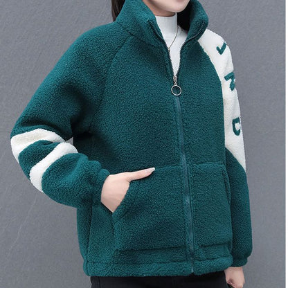 Damen Fleecejacke Hochkragen Seitentaschen Norvielle