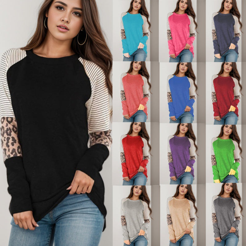 Damen Langarmshirt Tiermuster Streifen Norvielle - Norvielle