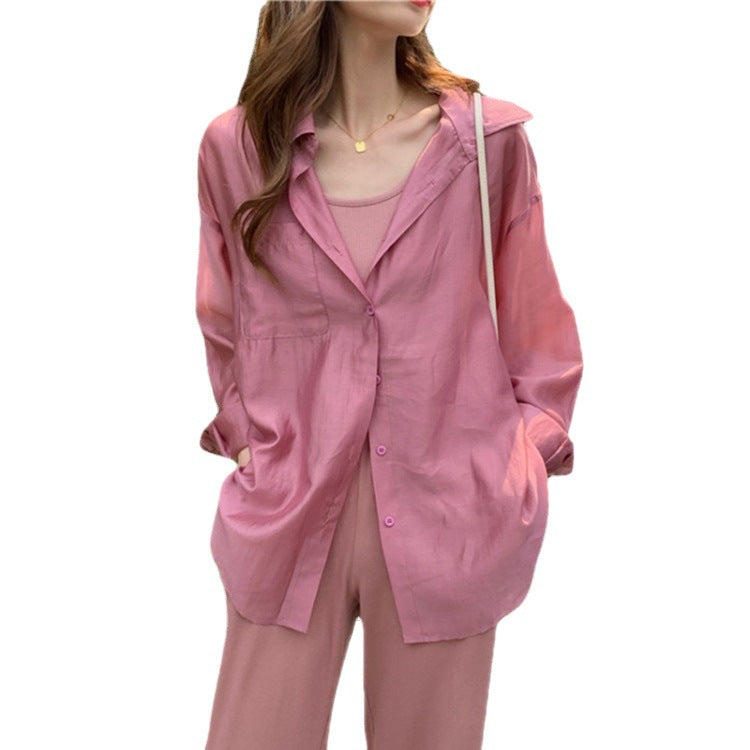 Damen Bluse Transparent Moderner Schnitt Locker Norvielle
