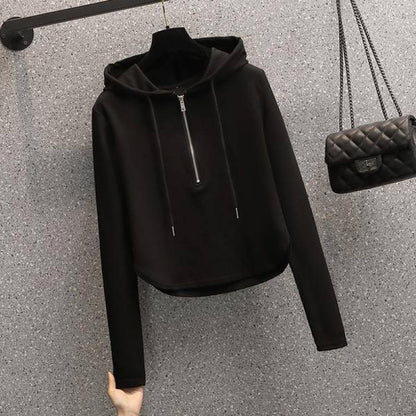 Damen Crop-Hoodie mit Reißverschluss Norvielle