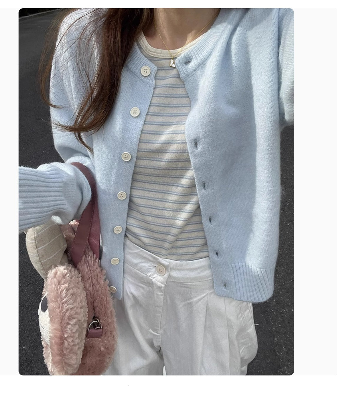 Damen Strickjacke Kurzarm Norvielle Feine Webart Beige