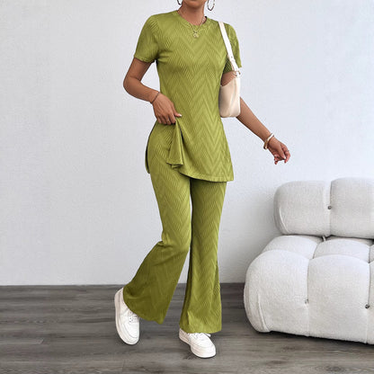Damen Leggings-Set Weiches Oberteil Strukturiert