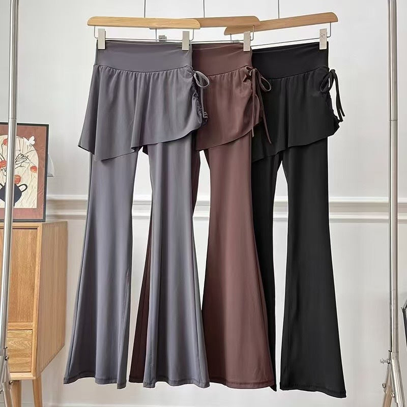 Damen Flare-Hosen Asymmetrischer Schnitt Hoch Tailliert Norvielle