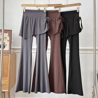 Damen Flare-Hosen Asymmetrischer Schnitt Hoch Tailliert Norvielle