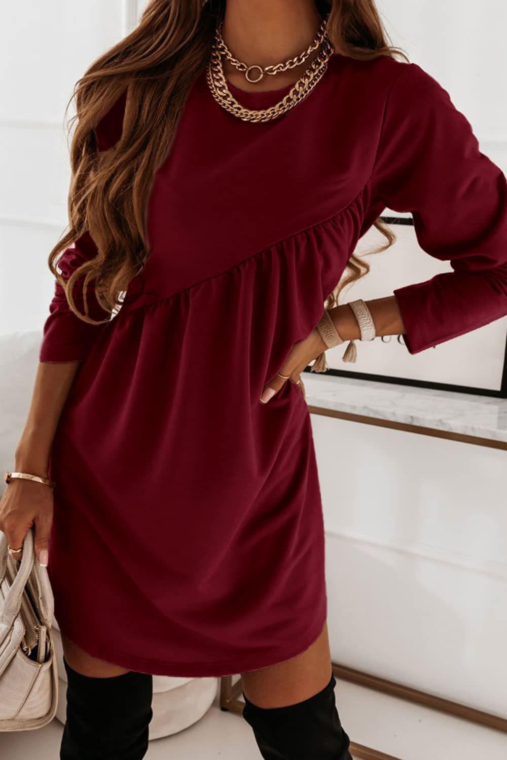 Damen Freizeitkleid Rüschen-Design Moderner Schnitt Norvielle