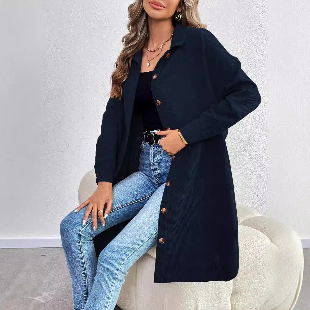Damen Cordjacke Langarm Weich Norvielle