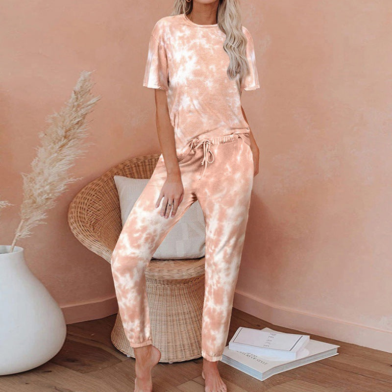 Damen Freizeit-Set Batikdesign Elastischer Bund Norvielle