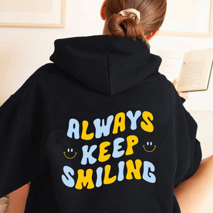 Damen Kapuzenpullover mit Schriftzug und Kängurutaschen