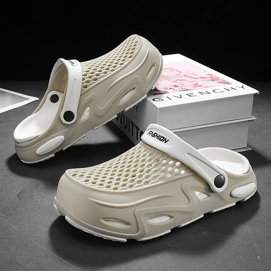 Herren Clogs Atmungsaktives Material Verstellbarer Riemen Schwarz - Norvielle