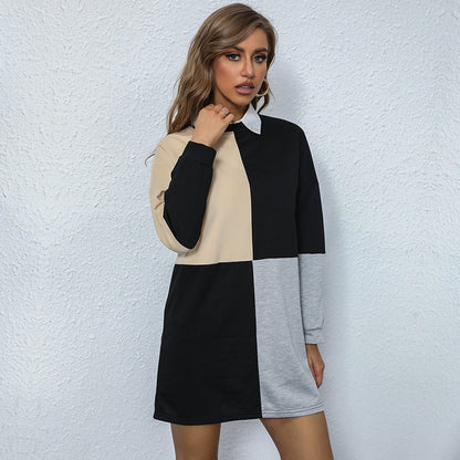 Damen Kleid Farbblock-Design Norvielle
