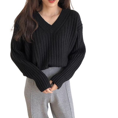 Damen Feinstrickpullover V-Ausschnitt Lässig Norvielle