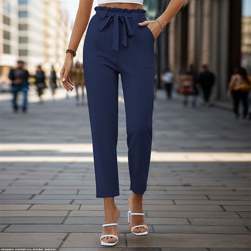 Damen Bundfaltenhose mit Bindegürtel Norvielle