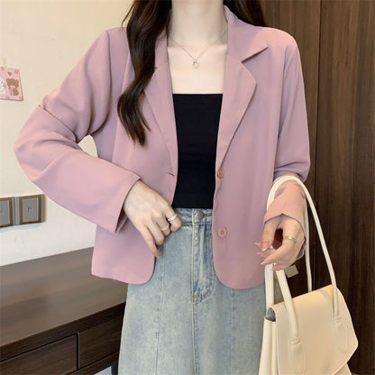 Damen Kurzjacke Eleganter Knopf-Ausschnitt Norvielle