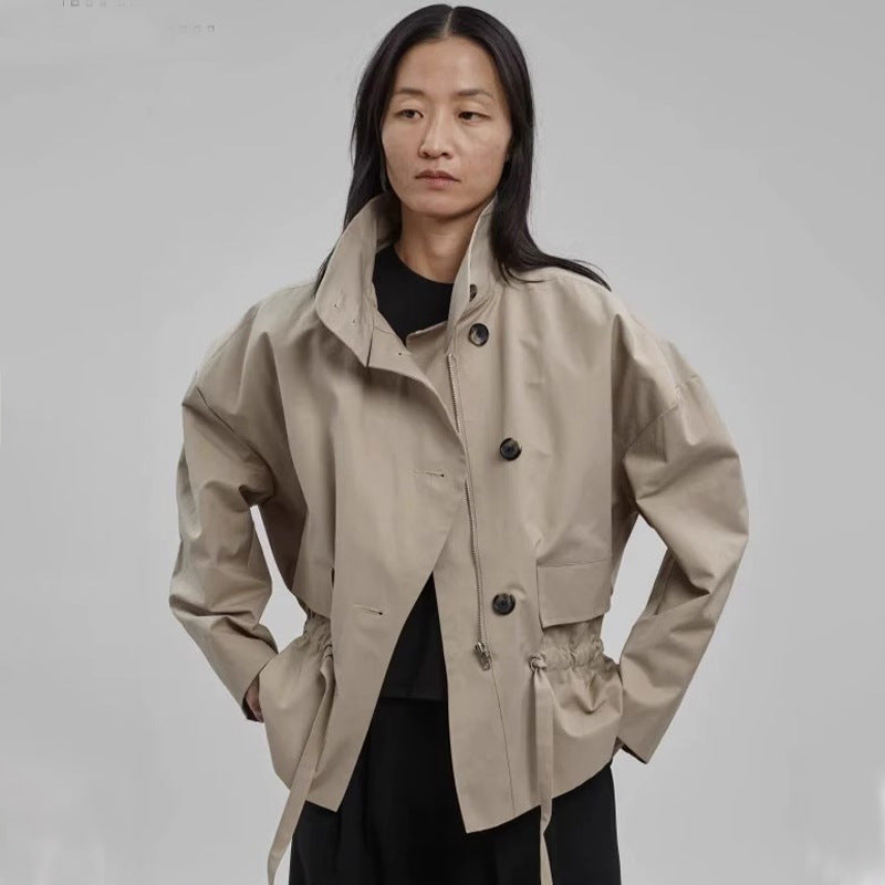 Damen Übergangsjacke mit Gürtel und Stehkragen Norvielle - Norvielle
